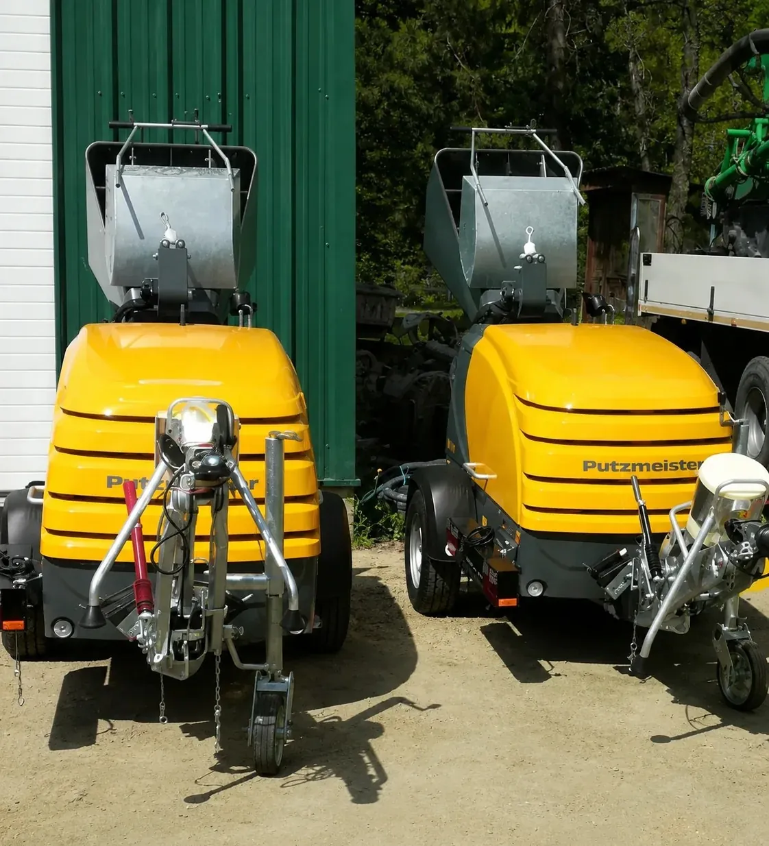 Two Putzmeister M740 mixer-pumps used for floor screed
